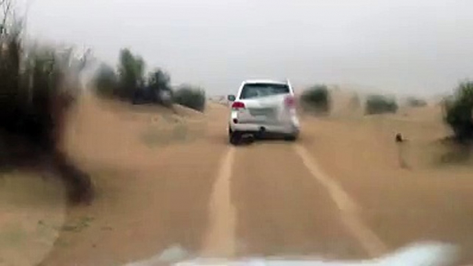 Heavy Rain in Dubai Desert