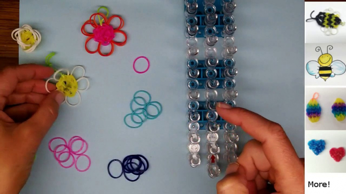 Craft: Rainbow Loom Daisy Flower Charm Pattern Step by Step tutorial