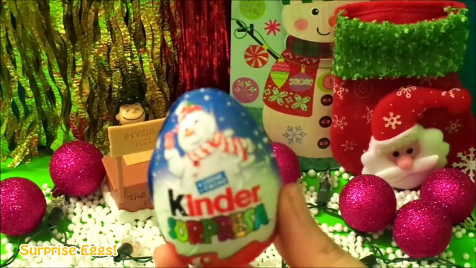 3 Surprise Eggs Kinder Surprise Christmas Frozen Elsa Toys | SurpriseEggsChannel!