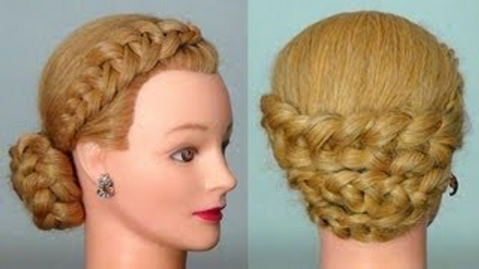 Прическа с плетением на каждый день. Braided hairstyle for l