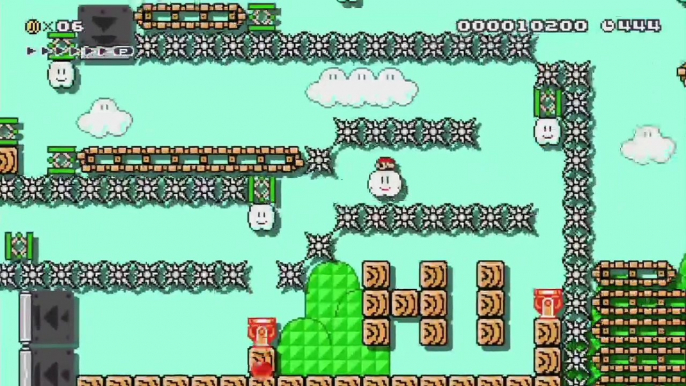 Super Mario Maker - Viewer Levels - Name: "Automatic Mario?" - ID: AE81-0000-0104-4DF2