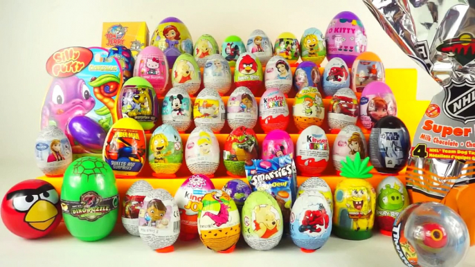 50 Surprise Eggs Big Surprise Eggs Hello Kitty Mickey Mouse Disney Cars Toys Frozen Kinder