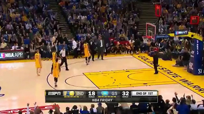 Stephen Curry Hits Two Half-Court Shots  Pacers vs Warriors  January 22 2016  NBA 2015-16 Season