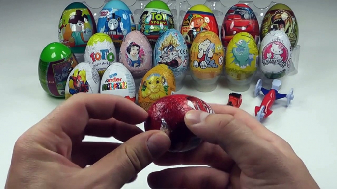 19 Surprise Eggs Unboxing, Zaini Eggs, Kinder Surprise, Cars 2, Thomas, Toy Story...