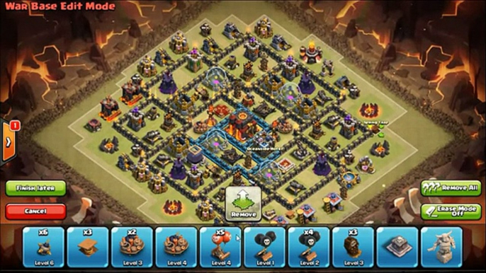 Clash of Clans - 2 Air Sweepers TH10 War BASE Anti 1 star, Gowip