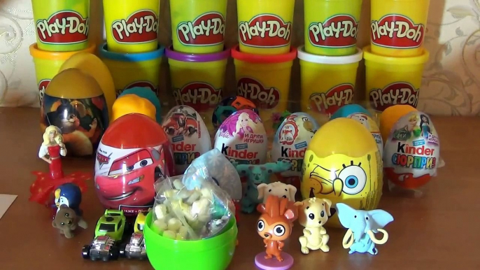 30 Surprise eggs - GIANT SURPRISE EGG MONSTERS Academy SPIDERMAN SpongeBob CARS MARVEL ANGRY BIRDS