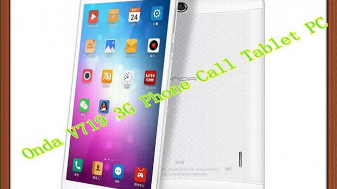 Onda V719 3G Phone Call Tablet PC MTK8382 Cortex A7 Quad Core 1.3GHz 7 Inch Android 4.2 1GB RAM 8GB ROM IPS 1024*600 GPS FM-in Tablet PCs from Computer