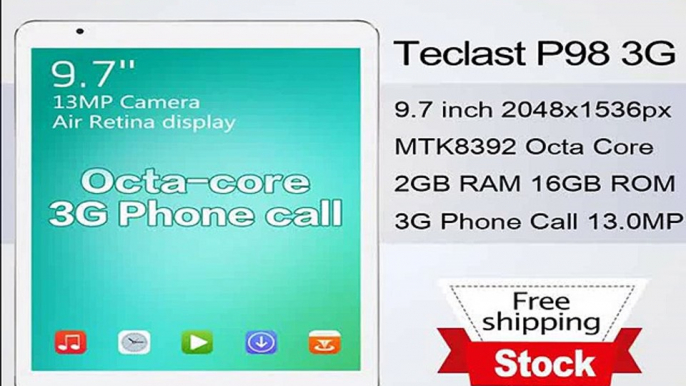 TECLAST P98 3G WCDMA Octa Core MTK8392 Retina 2048x1536 2GB 16GB 9.7 Inch Screen Android 4.4 Call Tablet PC-in Tablet PCs from Computer