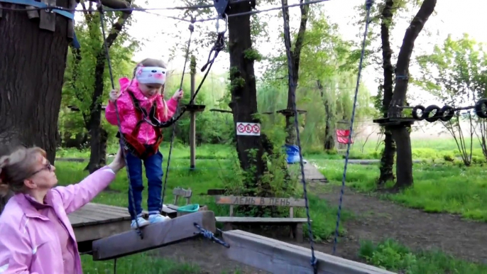 Веревочный парк "Лень в Пень" Донецк парк им. Щербакова Rope Park Donetsk весна 2015