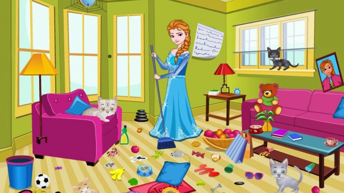 Princess Elsa Kitty Room Cleaning - Disney princess Frozen - Game for Little Girls