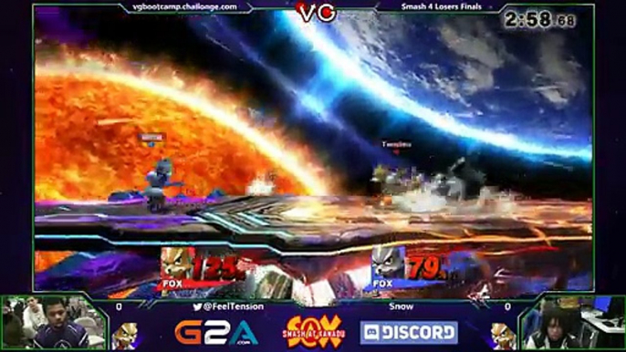 S@X 133 - Snow (Fox) VS. Arc | Tension (Fox) SSB4 Losers Finals - Smash Wii U - Smash 4