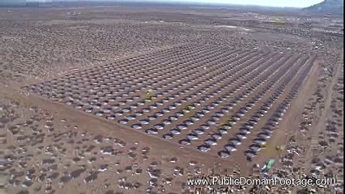 Ariel View of Solar Panels at White Plains New Mexico archival stock footage