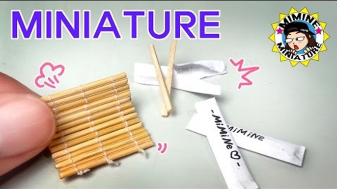 미니어쳐 김발 & 나무 젓가락 만들기 Miniature - Bamboo mat & wooden chopsticks / 미미네 미니어쳐