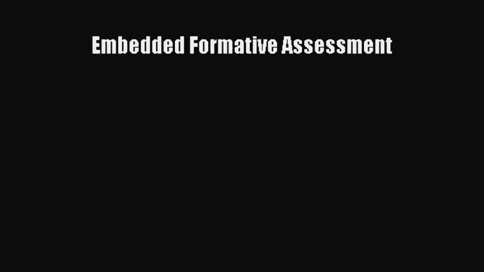 Embedded Formative Assessment  Free PDF