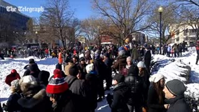 Star Wars-themed snow ball fight breaks out in Washington DC