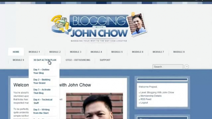 Blogging with John Chow Review - Take a look into member's real area