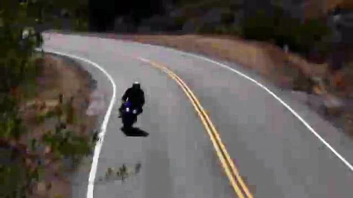 Motorcycle Crash - Honda F4 F4i Lowsides on Mulholland Hwy