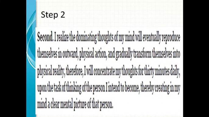 napoleon hill - Think and Grow Rich - self confidence formula