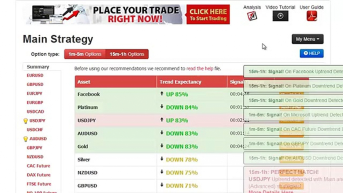 Auto Binary Signals (Perfect Match) Video 2 Live Trading - Feb 19th 2014