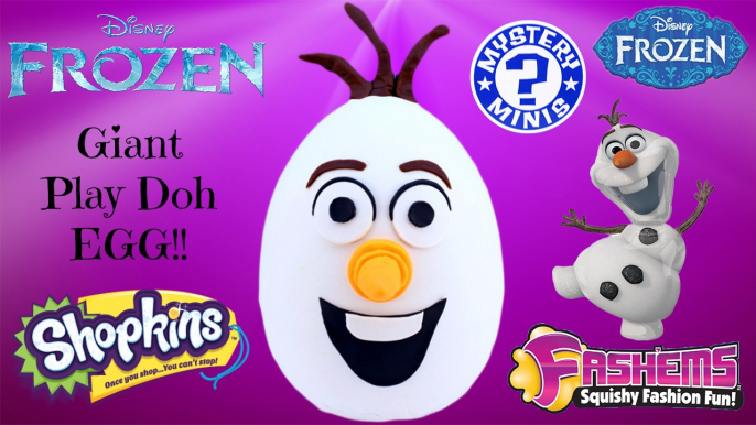 GIANT Play Doh OLAF Surprise Egg - Disney Frozen Mystery Minis, Fash'ems, Photocards, Chocolate Eggs