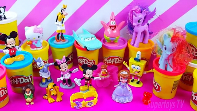 Kinder surprise eggs Minnie mouse Playmobil PLAY DOH PARTY 2 Spongebob SPIDERMAN Mickey mouse