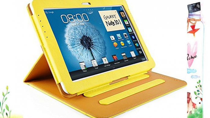 JAMMYLIZARD | Funda De Piel Para Samsung Galaxy NOTE 10.1 (2012) Tipo Libro Con Soporte AMARILLO