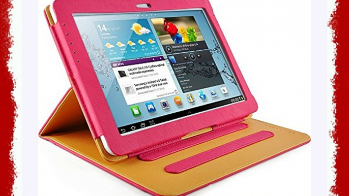 JAMMYLIZARD | Funda De Piel Para Samsung Galaxy TAB 2 10.1 Tipo Libro Con Soporte ROSA / CANELA