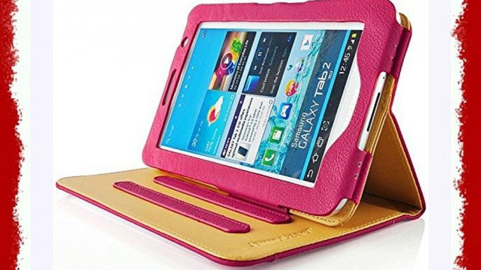 JAMMYLIZARD | Funda De Piel Para Samsung Galaxy TAB 2 7.0 Tipo Libro Con Soporte ROSA / CANELA