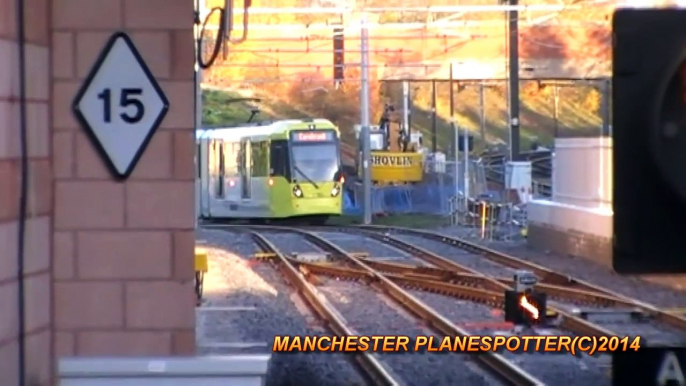 Manchester Metro Link Tram 3080 Tram Ride Manchester Airport To Cornbrook Full Route 24/11/2014