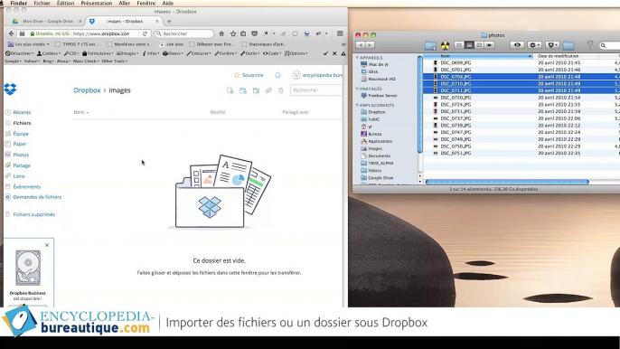 Comment ajouter/importer des fichiers ou dossier à Dropbox