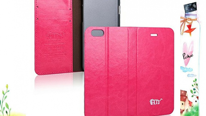 PDNCASE iPhone 6 Carcasa Premium Leather Wallet Style Funda de Cuero para iPhone 6 Color Rose