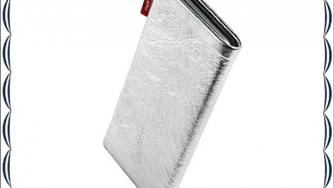 fitBAG Groove Plata - Funda a medida Exterior de cuero foil genuino nappa con forro interno