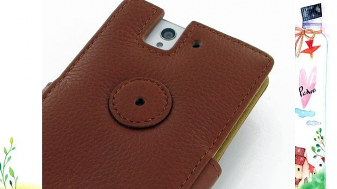 Sony Xperia Z Leather Case - L36H - Book Type (Brown Floater Pattern) by PDair