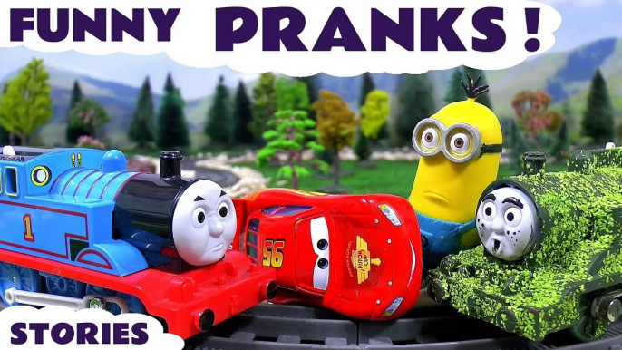 Thomas & Friends Minions Funny Pranks Peppa Pig Tom Moss Toy Train Play Doh Surprise Eggs