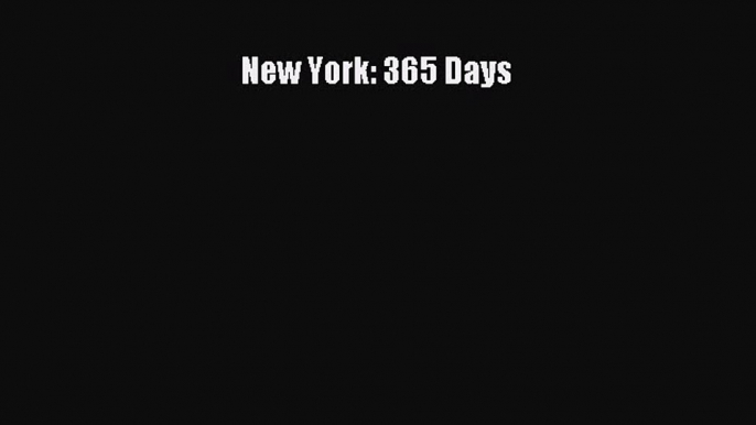 New York: 365 Days  Free Books