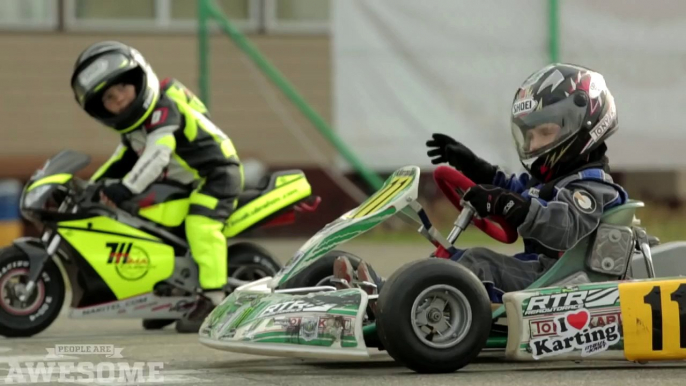 Two year old motorcycle racer! - People are Awesome