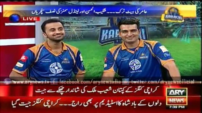 Karachi Kings' owner Mr. Salman Iqbal felicitates everyone over match win