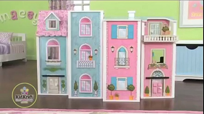 Girls Dolls & Minature Townhouse Dollhouse With Dolls House Furniture Set KidKraft 65196