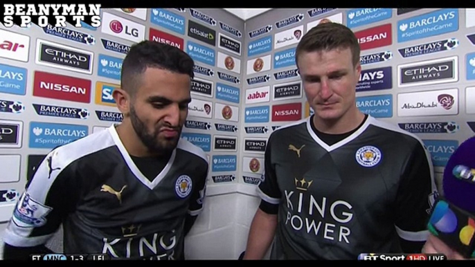 Man City 1-3 Leicester - Riyad Mahrez & Robert Huth Post Match Interview -