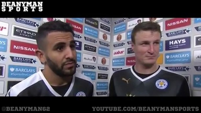 Man City 1-3 Leicester - Riyad Mahrez & Robert Huth Post Match Interview -