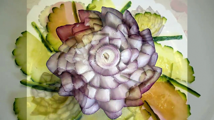 Цветы из лука! Украшения из овощей. Decoration Of Vegetables