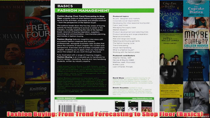 Download PDF  Fashion Buying From Trend Forecasting to Shop Floor Basics FULL FREE