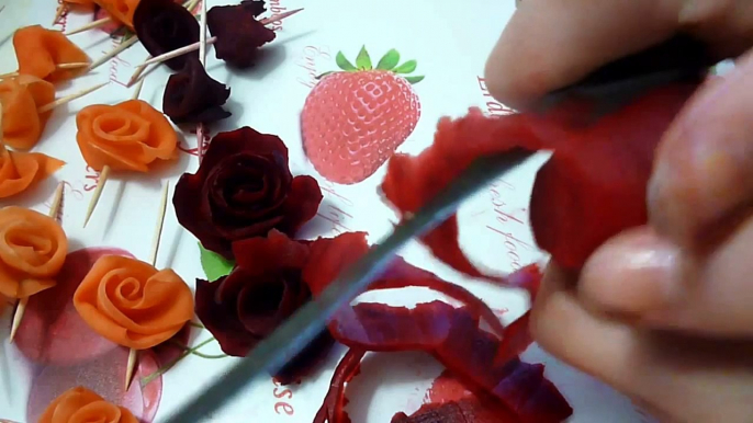 Украшения из овощей. Цветы из свеклы. Как красиво оформить стол. Decoration of vegetables