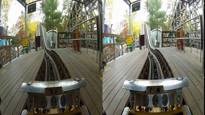 Flying Turns 3D front seat on-ride HD POV Knoebels Amusement Resort