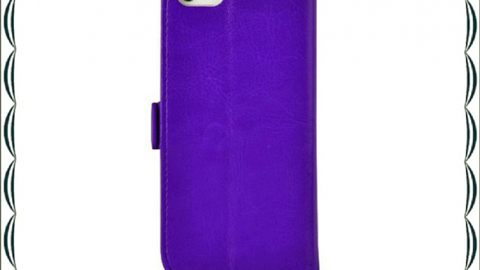 JAMMYLIZARD | Funda De Piel Para iPhone 5 y 5S Tipo Cartera Luxury Wallet Case MORADO