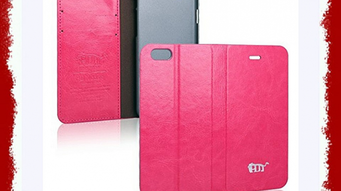 PDNCASE iPhone 6 Carcasa Premium Leather Wallet Style Funda de Cuero para iPhone 6 Color Rose