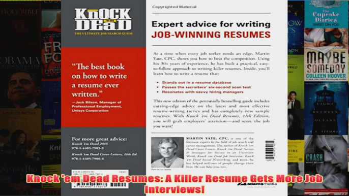 Download PDF  Knock em Dead Resumes A Killer Resume Gets More Job Interviews FULL FREE