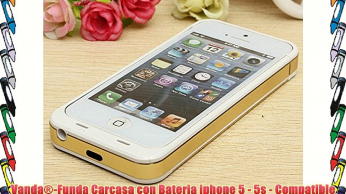 Vanda®-Funda Carcasa con Bateria iphone 5 - 5s - Compatible con iOS7 - Power Pack Capacidad