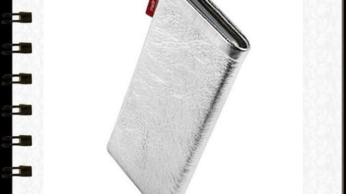 fitBAG Groove Plata - Funda a medida Exterior de cuero foil genuino nappa con forro interno