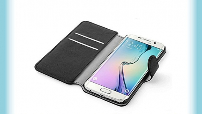 JAMMYLIZARD | Funda De Piel Para Samsung Galaxy S6 Edge Retro Wallet Tipo Cartera GRIS